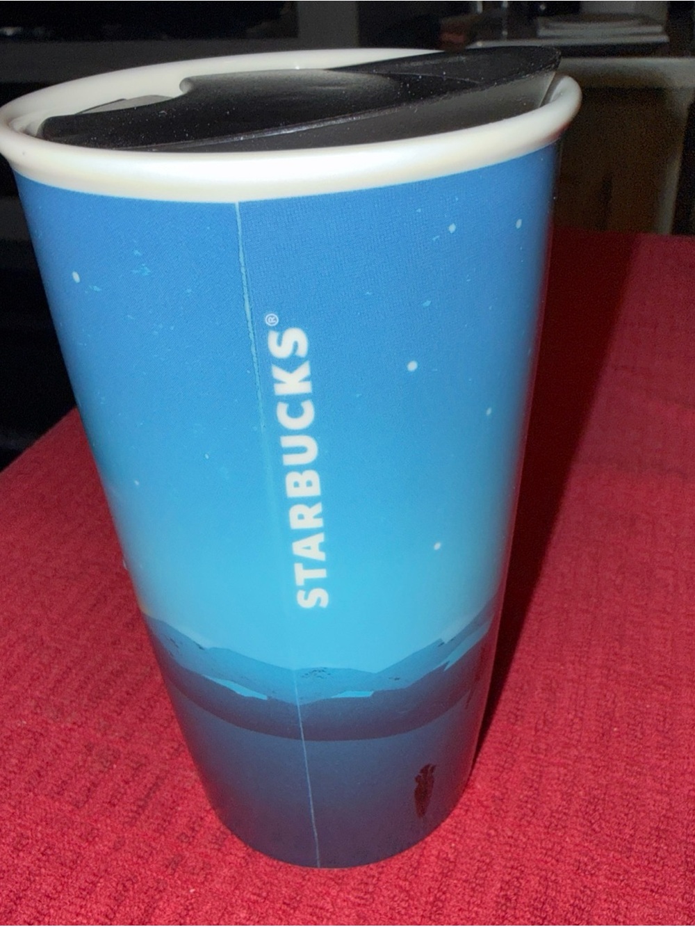 RARE Starbucks Nevada Desert Night Moon Ceramic Travel Tumbler Mug 12oz PRISTINE